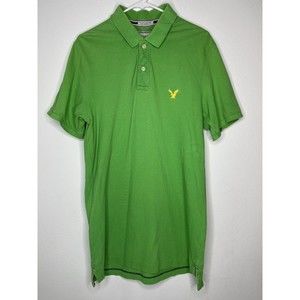 American Eagle Men's L Polo Golf Shirt Short Sleeve Green Vintage Fit Clean!